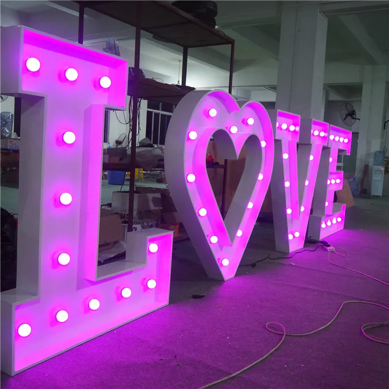 Customized luminous sign light decorative letter mr and mrs sign for wedding welcome letters signs
