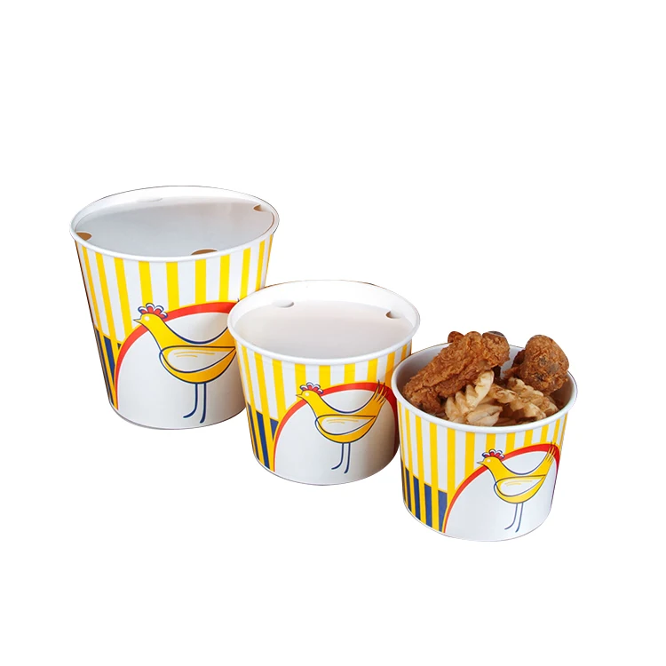 Оптовая продажа, одноразовый изготовленный на заказ, пищевой упаковочный Попкорн с принтом для ресторана на вынос, французская жареная белая бумажная Ведерко для курицы
