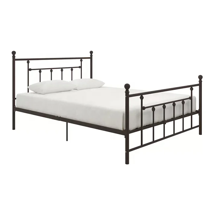 Simple double king size modern wrought iron beds design