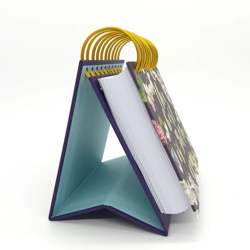 Flip Purple Desk Calendar A5 Desk Calendar Stand Blank Desk Calendar Stand