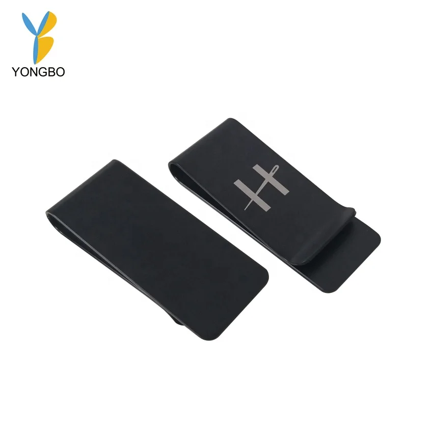 Metal Black Blank Money Clip For Men Can Be Customized Logo