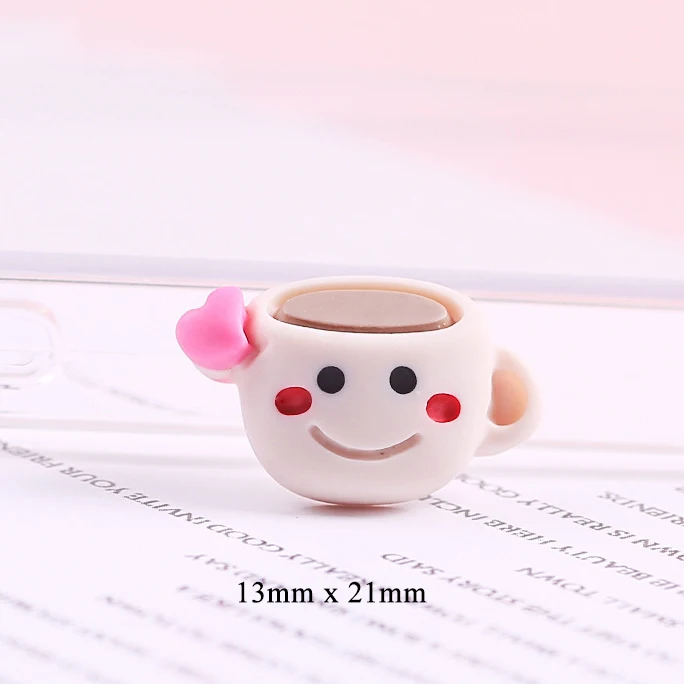 hot sale newly lovely mini cartoon animal coffee cup design flat back resin charms diy accessories decoration