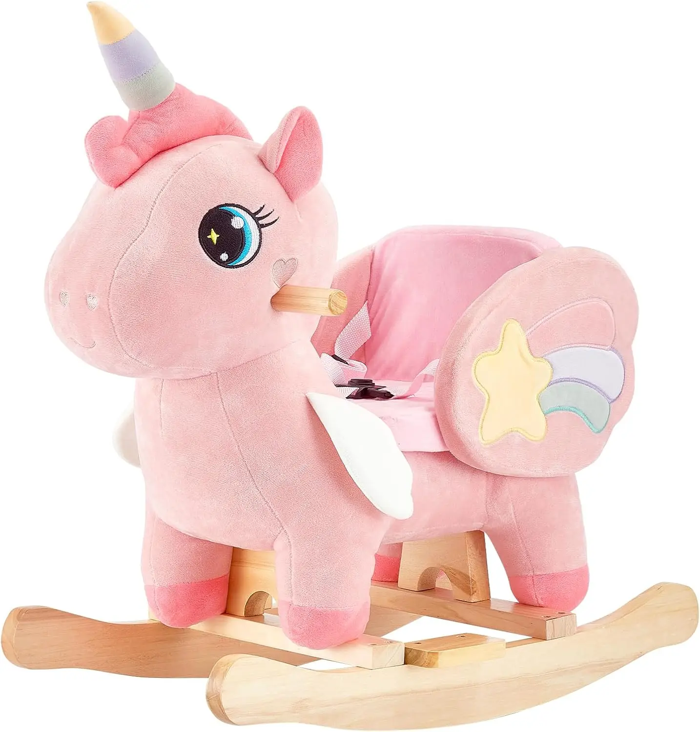 YOOMILY Unicorn Baby Rocking Horse, Pink Fairy Unicorn Rocking Horse for Toddlers 6 Months to 3 Years