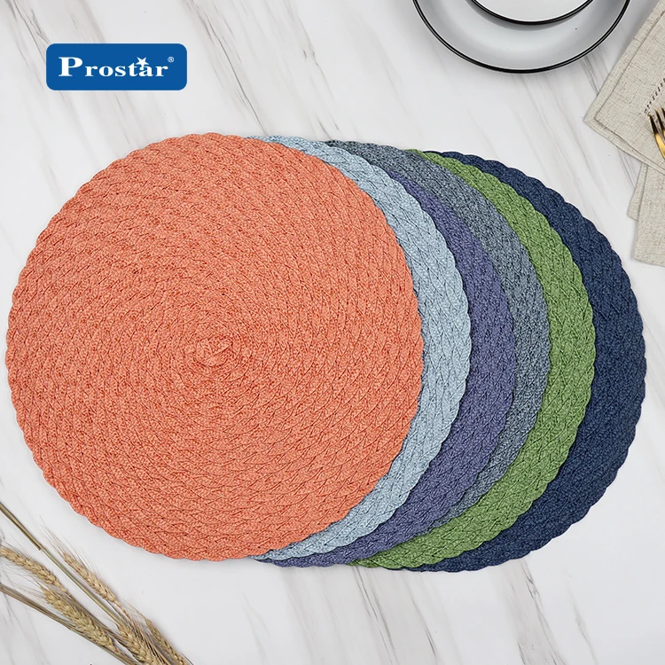 Wholesale pp woven placemats pp braided round place mat