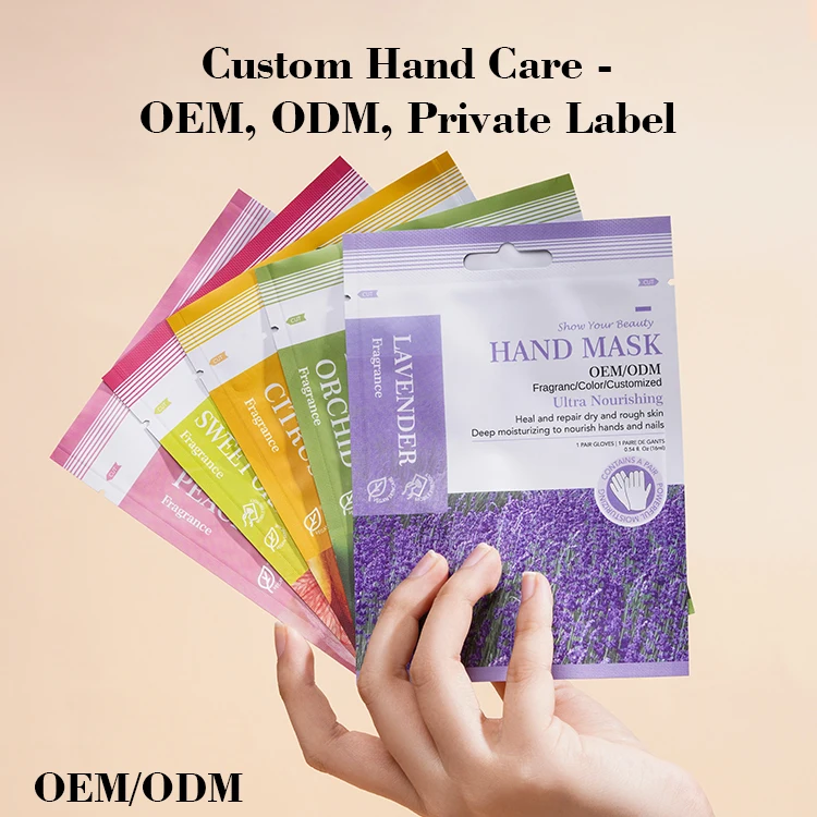 Private Label Skin Repair Natural Whitening Hands Sheet Mask Moisturizer Whitening Nourishing Lightening Hand Masking Glove