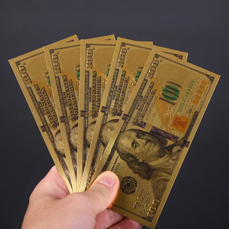 $100 banknote gold foil for collection USA dollar for Promotion gift