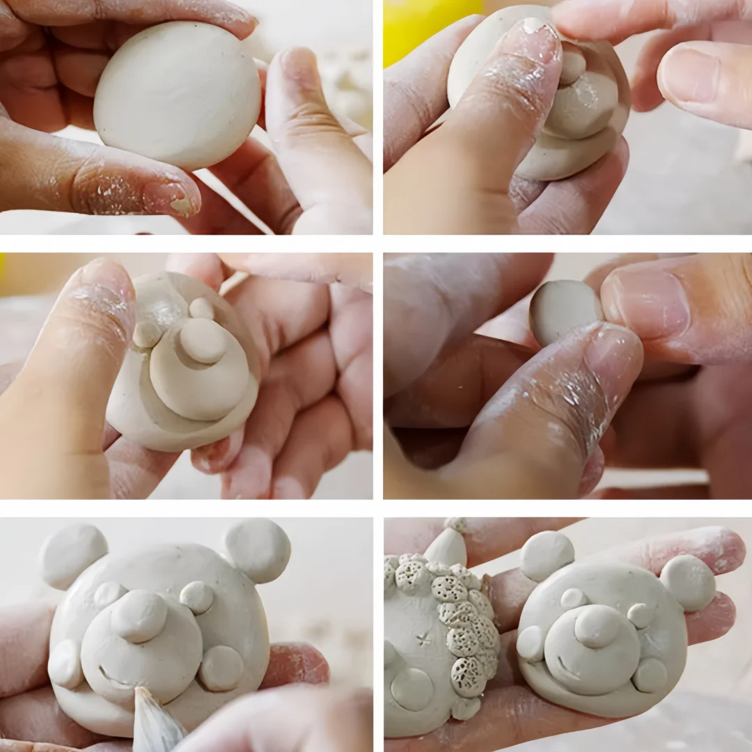500g Box White Pottery Clay Air Drying Ceramic Clay for Modelling