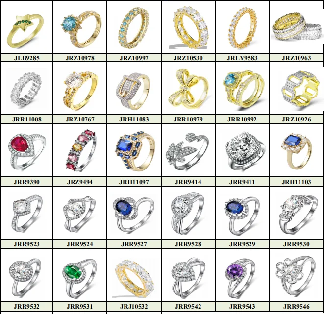 Jasen Custom 18K Gold Fashion Bling Bridal Jewelry engagement Ring Set 925 silver couple Wedding bling jewelry Ring Set