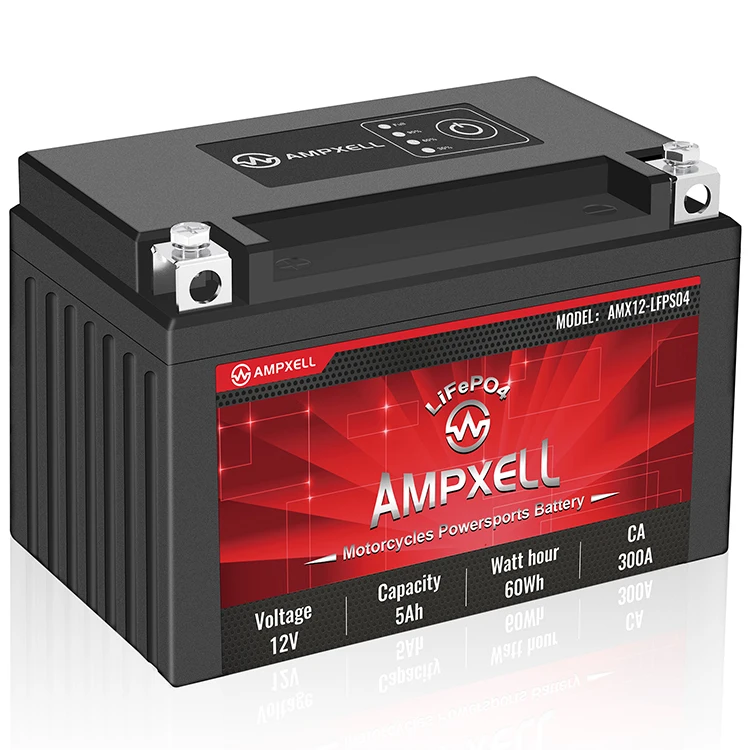 Лучшие товары AMPXELL 12 В lifepo4 5 Ач 64 Втч CA300A стартовый литиевый аккумулятор для мотоцикла