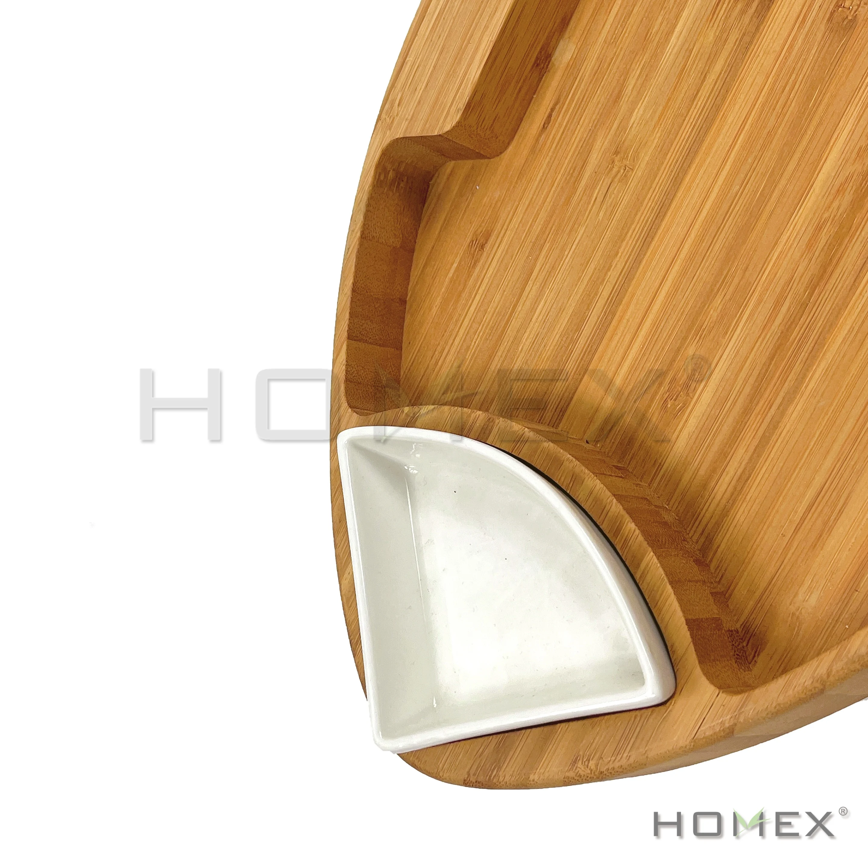 Football Charcuterie Shaped Serving Trays with 2 Ceramic Bowls Chips and Dip Tray