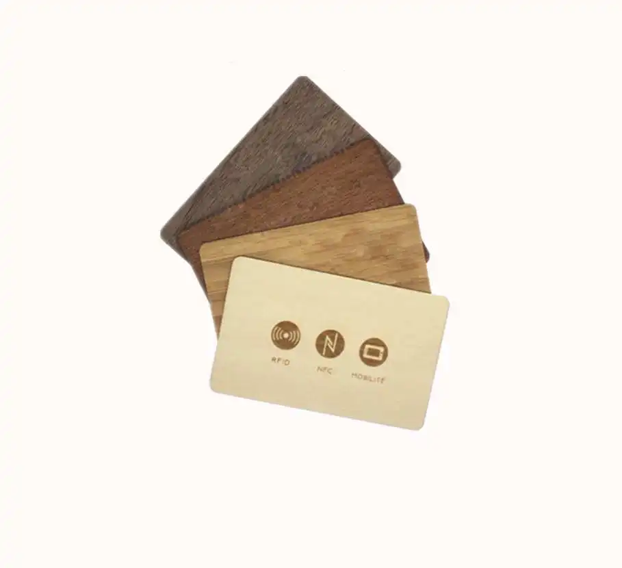 Biodegradable Recyclable Custom Print NFC Business NTAG213 Wooden RFID Cards