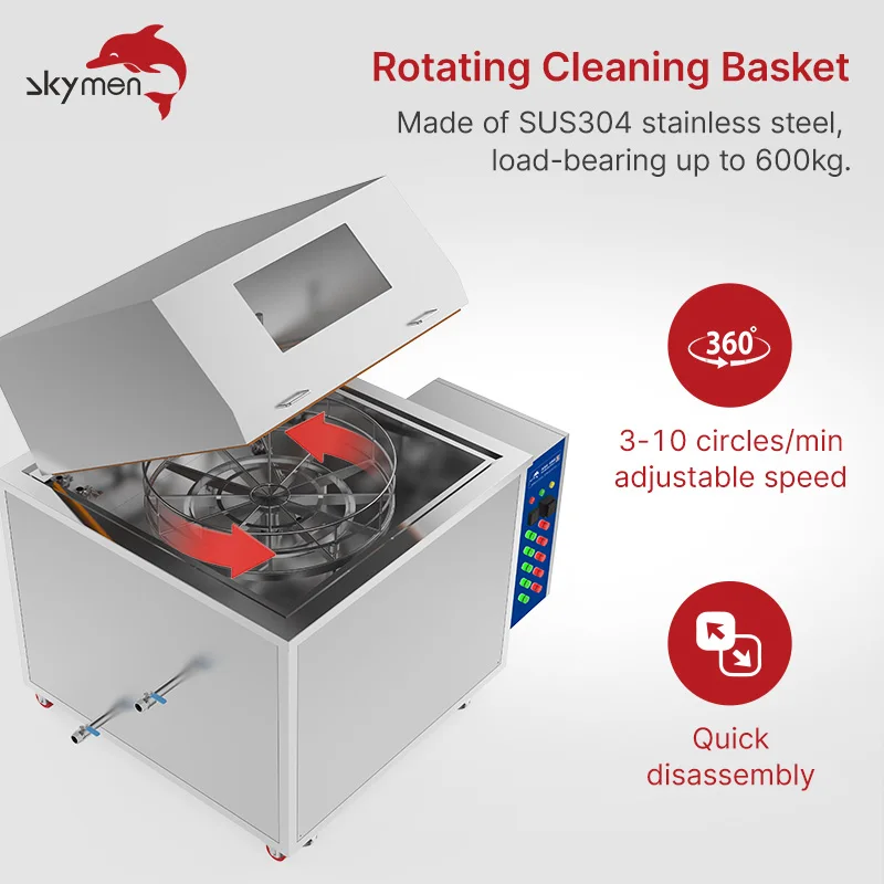 Rotating Parts Washer with High Pressure 360 Rotary Jet Spray Cleaning machine