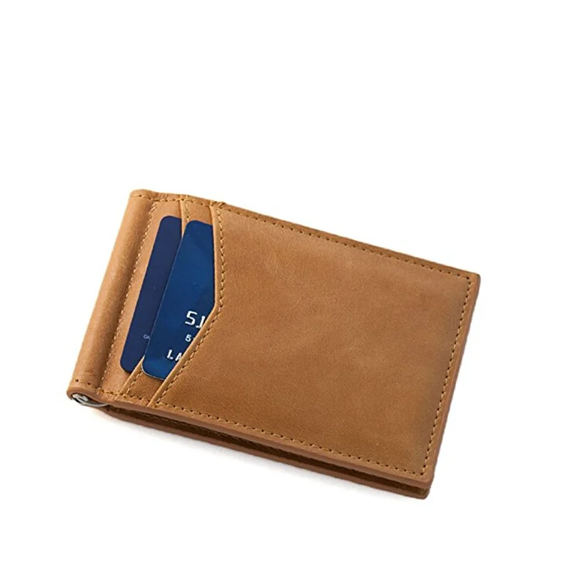 New design custom logo made mens rfid leather wallet