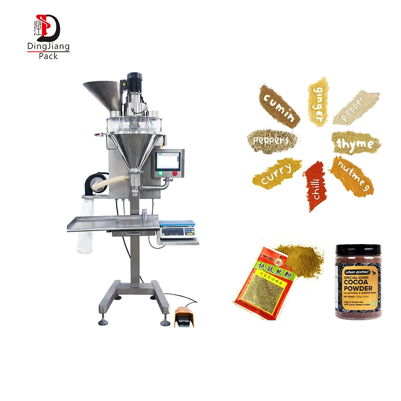 Semi Automatic Servo Motor Bags Pouch Flour Yeast Starch Auger Dry Powder Filler Filling Machine