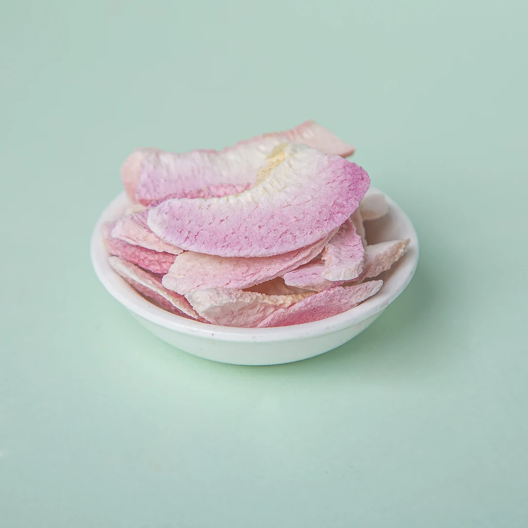 Hot Selling Sweet Crispy Freeze Dried Fruit Snack  5-7mm Freeze Dried Peach Slice