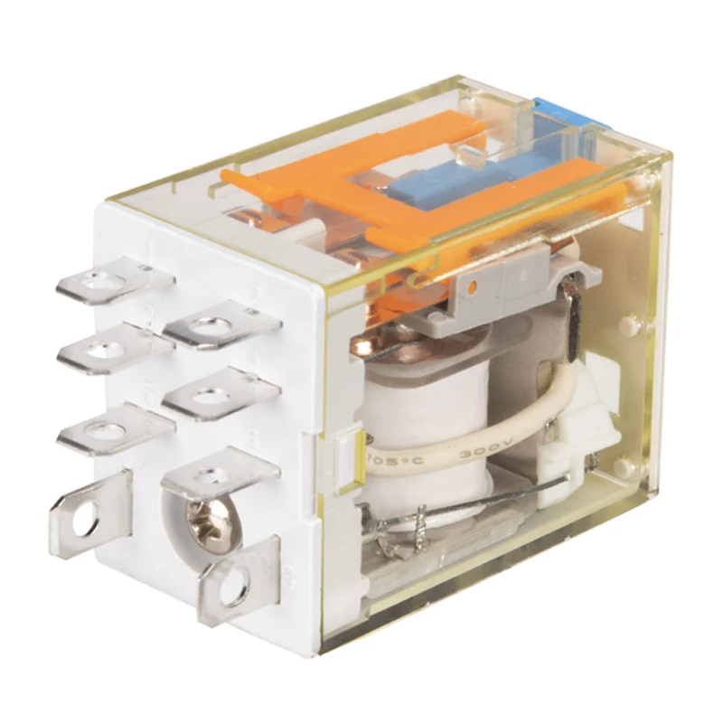 Shenler RKL2CO024LT miniature power relay 2 pole 10A 24VDC LED test button solid state relay power 24v transparent 24vdc