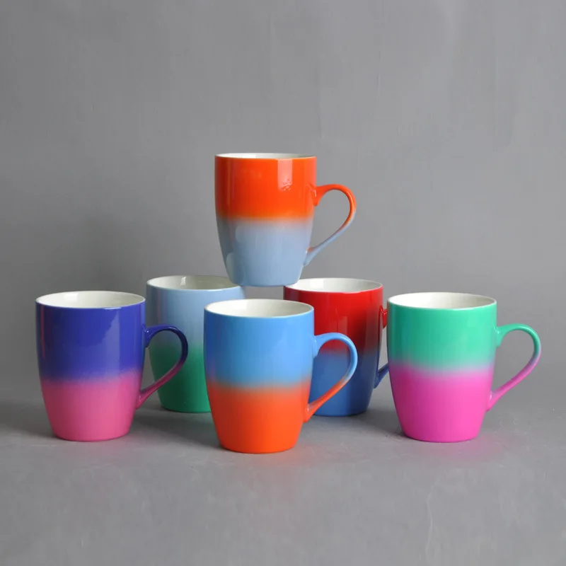 GZYSL Factory customized Souvenirs giveway 12oz ceramic travel mug New Bone China Soft Touch Porcelain Mug Low temperature decal