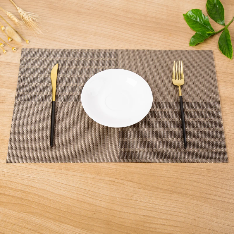 black pvc woven vinyl placemat