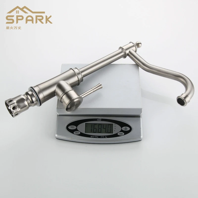 European Swivel Vegetable Basin Faucet 304 Stainless Steel Vintage Kitchen Faucet 1 - 199 Sets