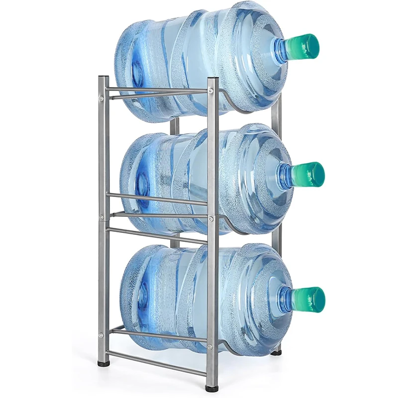 3-Tier 5 Gallon Heavy Duty metal removable Barrel Storage rack living room Foldable mineral  Water Cooler Jug holder