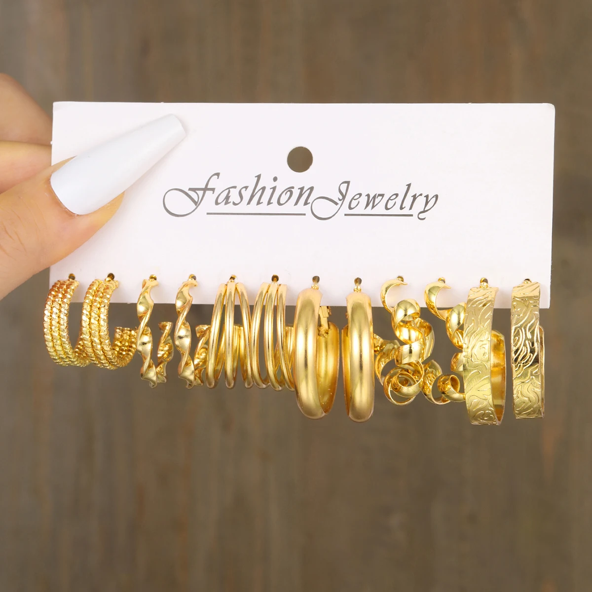 17km Wholesale Round Circle Hoop Earring Sets Fashion Hollow Twist Crystal Jewelry Earring Set For Women