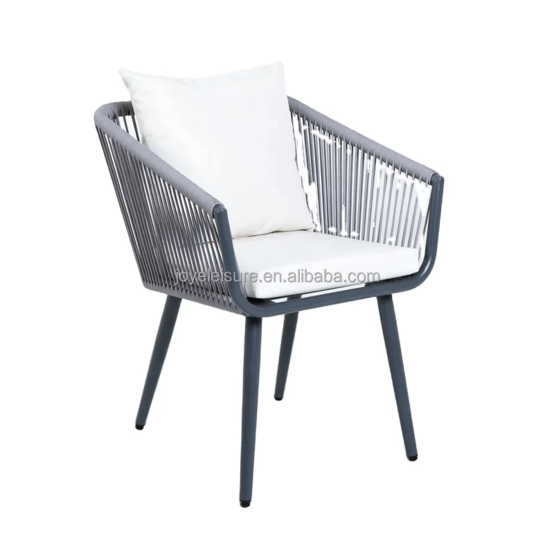 Joye Leisure Outdoor Patio French Bistro Cafe Restaurant Furniture Alu Garden Rope Dinning Chair