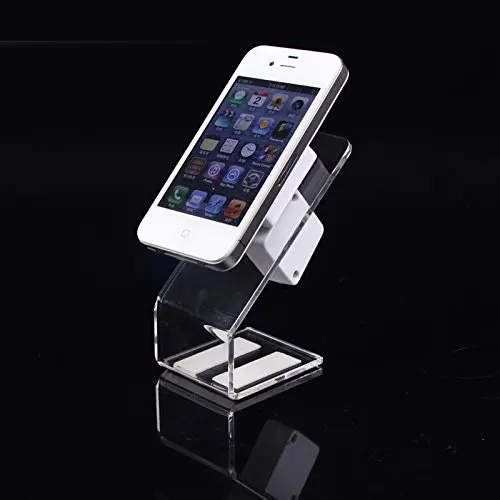 Clear Acrylic Cell Phone Security Holders Counter top Anti-theft Alarm Phone Display Stand for Retail Stores