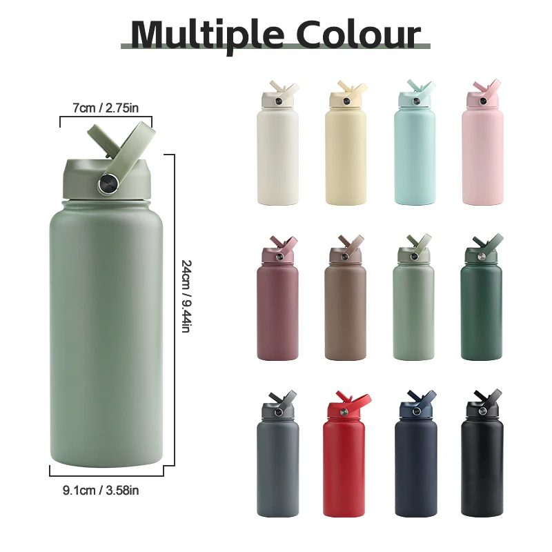 Custom Double Wall Vacuum Insulated hiking Water Bottles Flask Mug Cup 18oz 32oz Stainless Steel Travel Flask vacuum