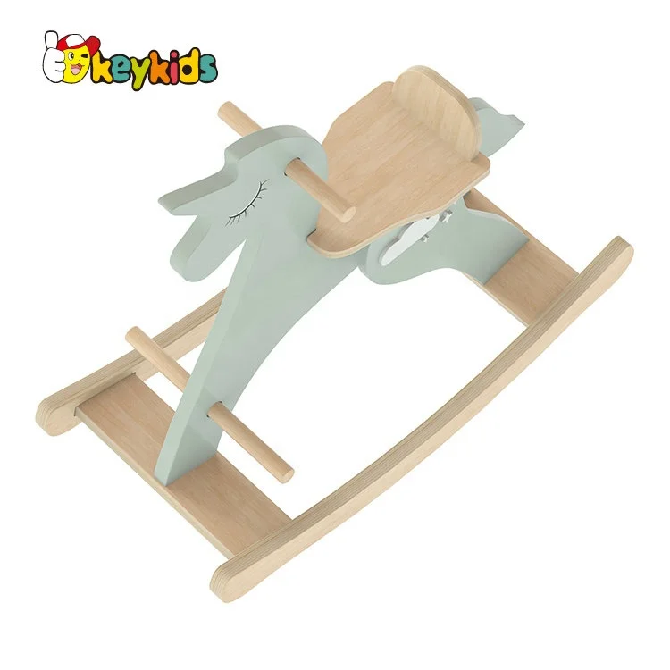 Custom Unicon Rocking Chair Exercise Balance Baby Toy Horse Riding On Toy Wooden Rocking Horse for Children W16D160