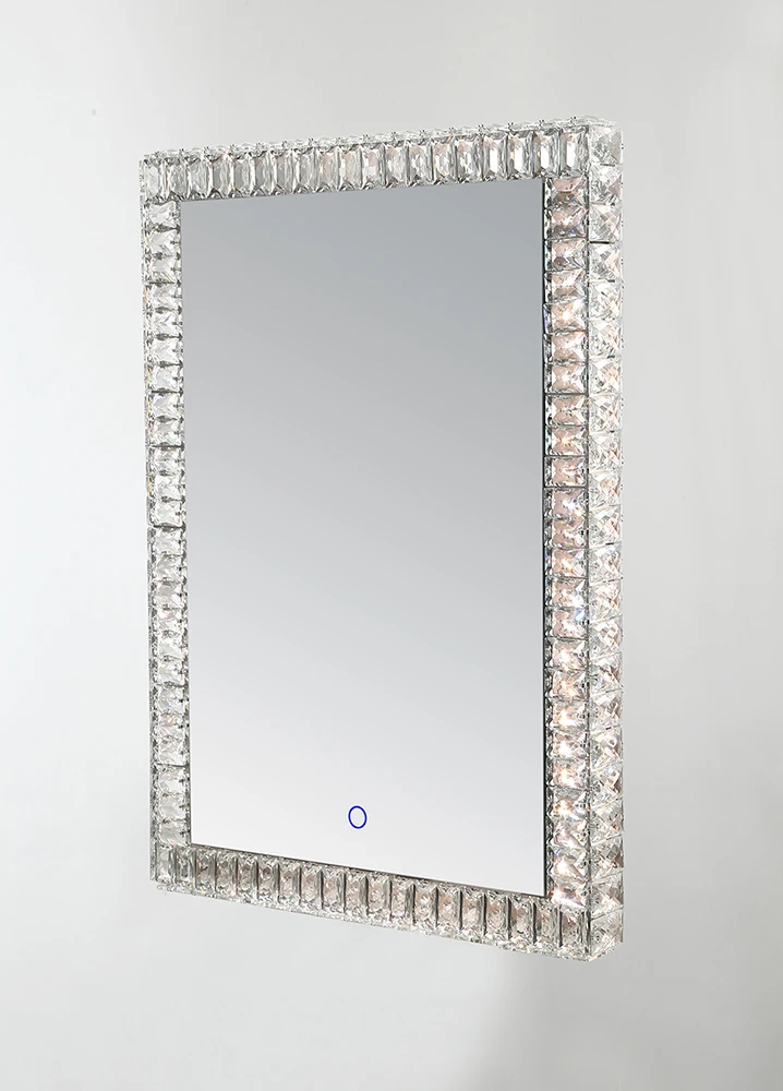 Rectangle Shape Wall Mounted Crystal Vanity Mirror for Home Deco & Make-up