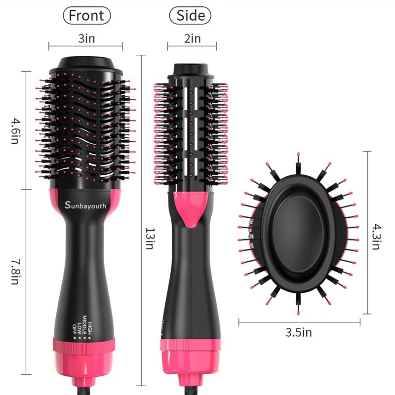 Professional Revlon Hair Dryer Brush Negative Ion One Step Volumizer Blow Dryer Brush