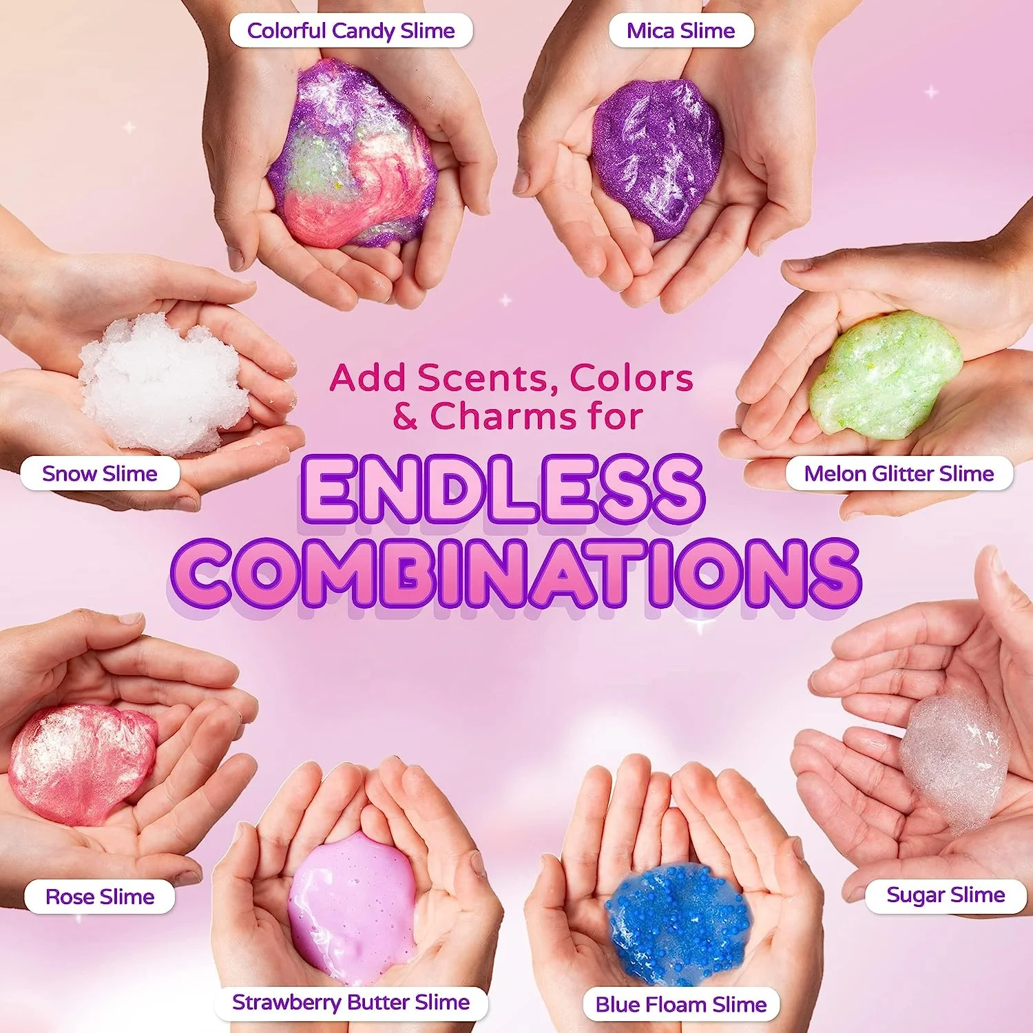 Fluffy Unicorn Slime Kit for Girls DIY Glow in The Dark Butter Slime Making Kit with Glitter Powder Magical Slime for Kids