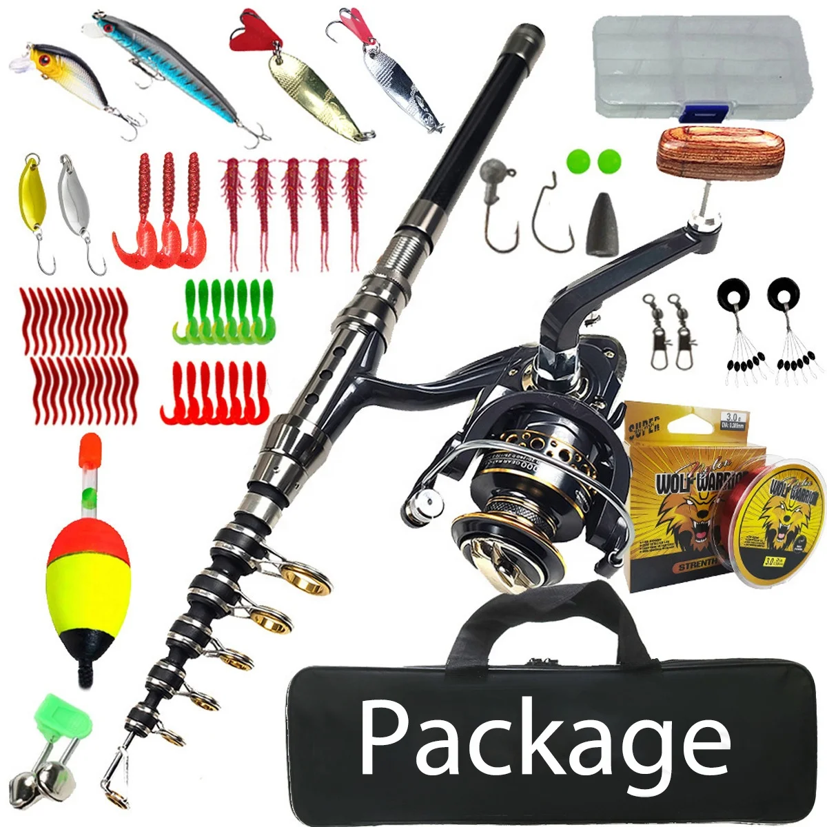 Carbon Fishing Rod 6/7/8/9/10 Section Sea Fishing Rod Gear Set Long-Distance Casting M-F Medium Action Spinning Rods Carp Bass