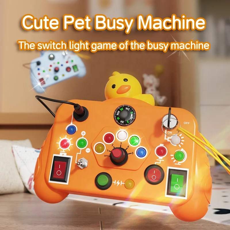 Baby Toy Handheld Quick Push Button Machine Electronic Pop Light Up Busy Machine Early Educational Simulated Machine For Kids