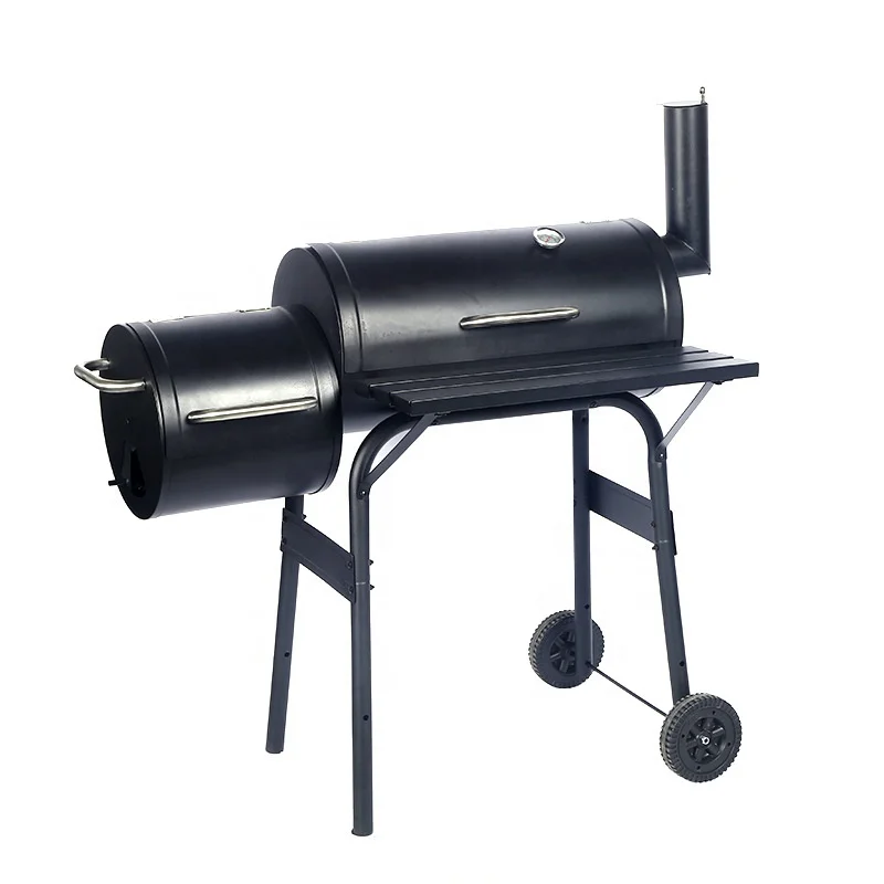Factory Direct Sales Double Barbecue Courtyard Large Charcoal Grill With Chimney Big For 8-10 Person