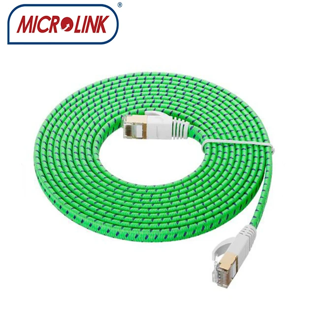 3M cat7 cat8 flat braid jumper  ethernet LAN  ribbon braiding Patch Cord