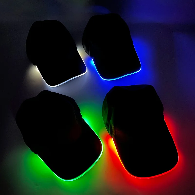 Pafu Festival Club Stage Hip-hop Performance Flash Glow Party Hat Rave Accessories LED Hat Light Up Baseball Cap
