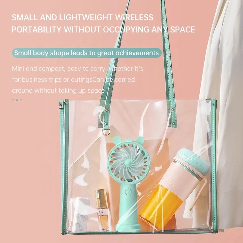 Small USB Fan Mini Rechargeable Hand Held Fan Mini Portable Fan with Phone Holder