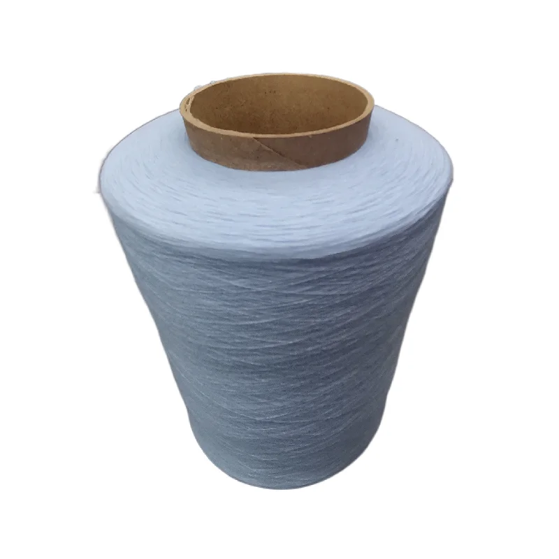 High Tenacity Stretch Elastic Cotton Covered  Spandex Yarn 32S + 40D Light Blue For Knitting
