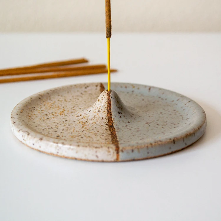 Modern Speckled Satya Incense Holder Ceramic Color Block Incense Holder Speckled Incense Burner Holder