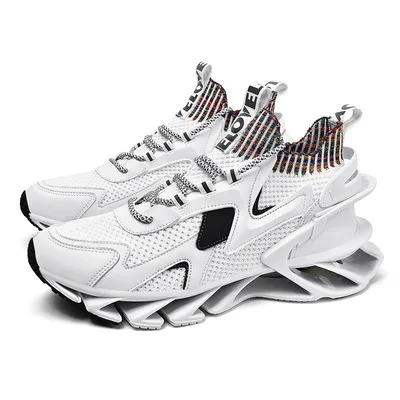  Stylish Men Mesh Knit Breathable Sports Running Shoes 2019 Fashion Sneakers Hollow Sole Plus Size
