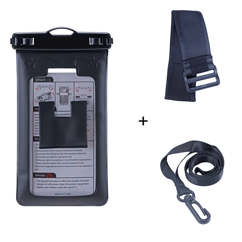 Floating waterproof IPX8 phone pouch case dry bag for beach swimming surfing boating