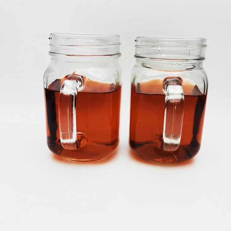 480ml glass tea cup mason jar with handle glass drinking botella de vidrio