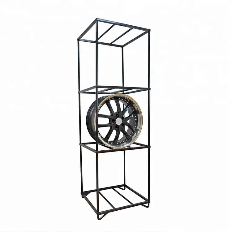 22 inches Car Wheel Rim Display Rack Alloy Double Side Wheel Display Stands