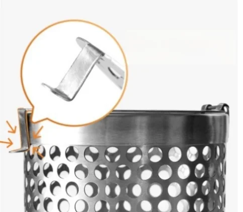 Portable New Design  Round Tube Cylinder Rolling Grilling Basket Stainless Steel Grill Mesh Useful Rolling Grilling Basket