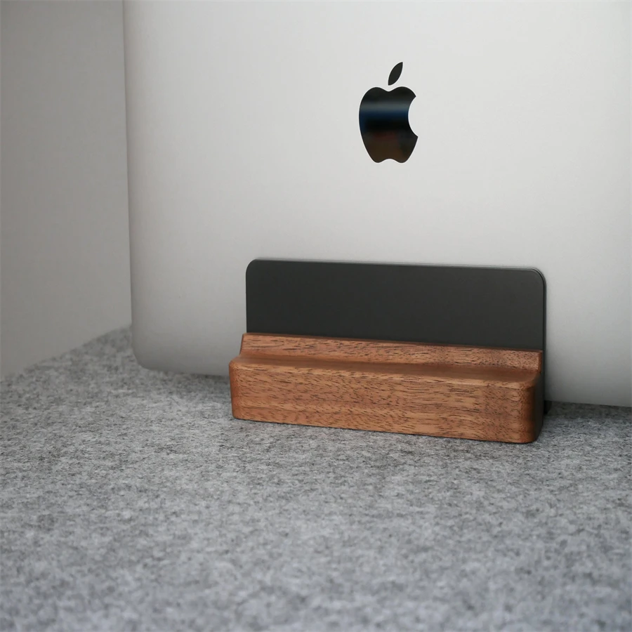 Factory Wholesale Walnut Vertical Accessories Portable Handmade Wooden Holder Gift Notebook Storage  Laptop Stand