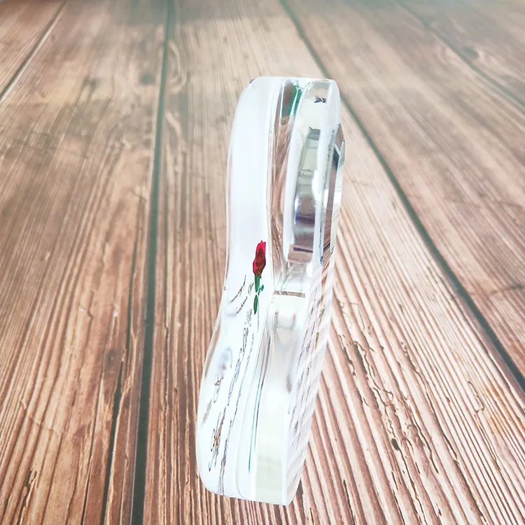 China Factory Pujiang K9 Crystal Table Clock Desk Crystal Clock for Wedding Souvnire Gift