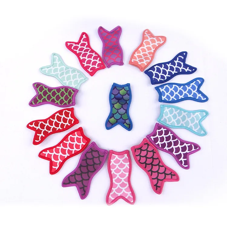 Fish shape neoprene popsicle holder freezer icy pole ice lolly sleeve