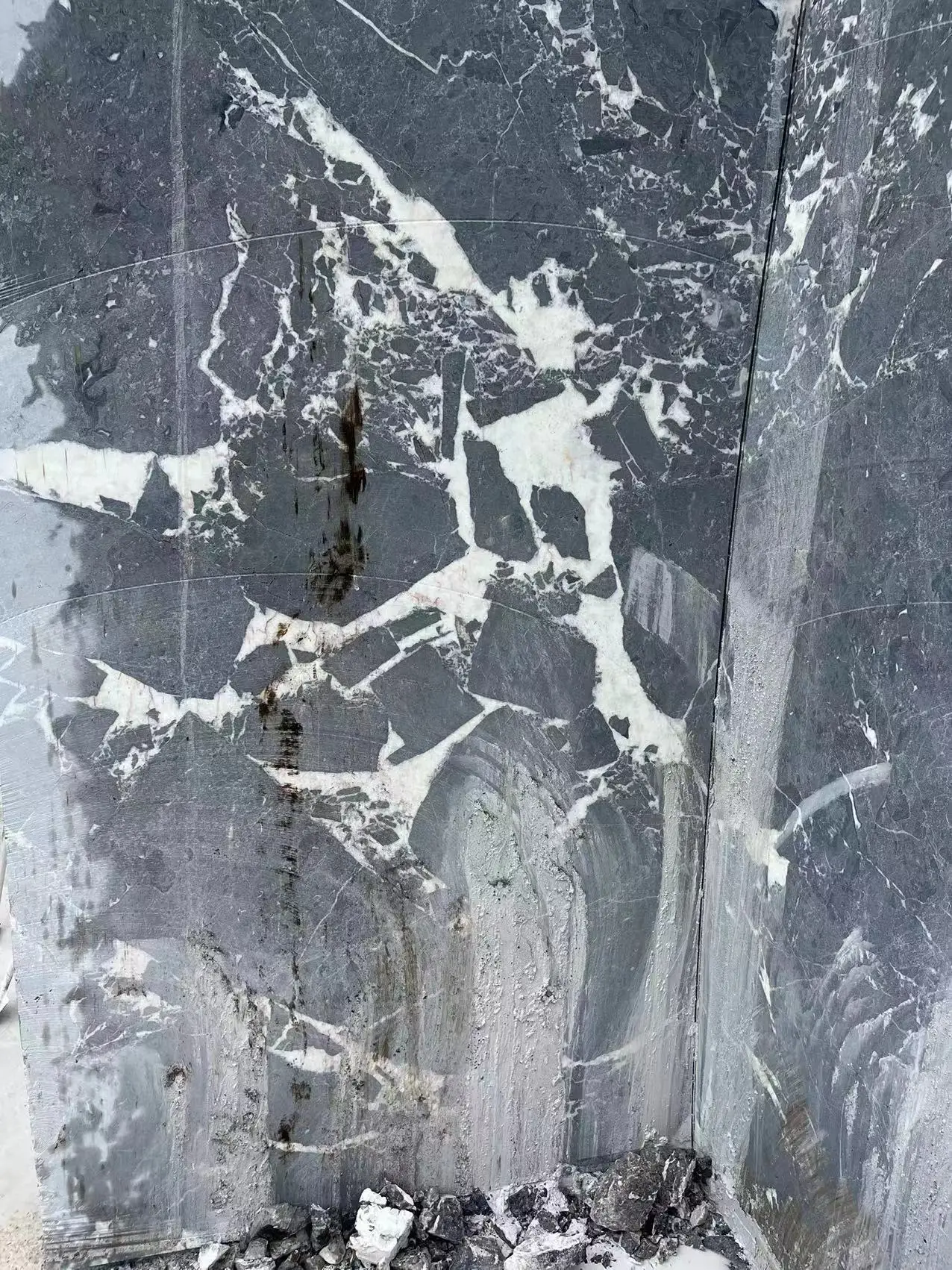 High Quality Polished Turkish Gray Marble Block Natural Stone Northern Lights Marble Material