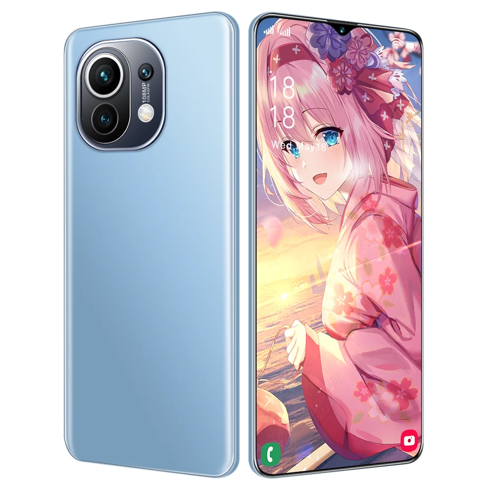 M11 ультра 6,7 дюймов Android смартфонов 16 + 512GB 5G LET мобильных телефонов Face ID разблокировать Dual SIM карты мобильного телефона